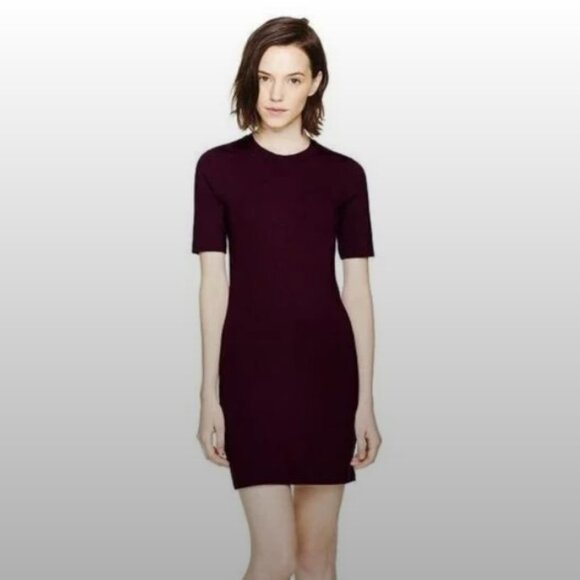 Aritzia Sunday Best Miller Zipper T-Shirt Dress In Berry 0 - Picture 1 of 11